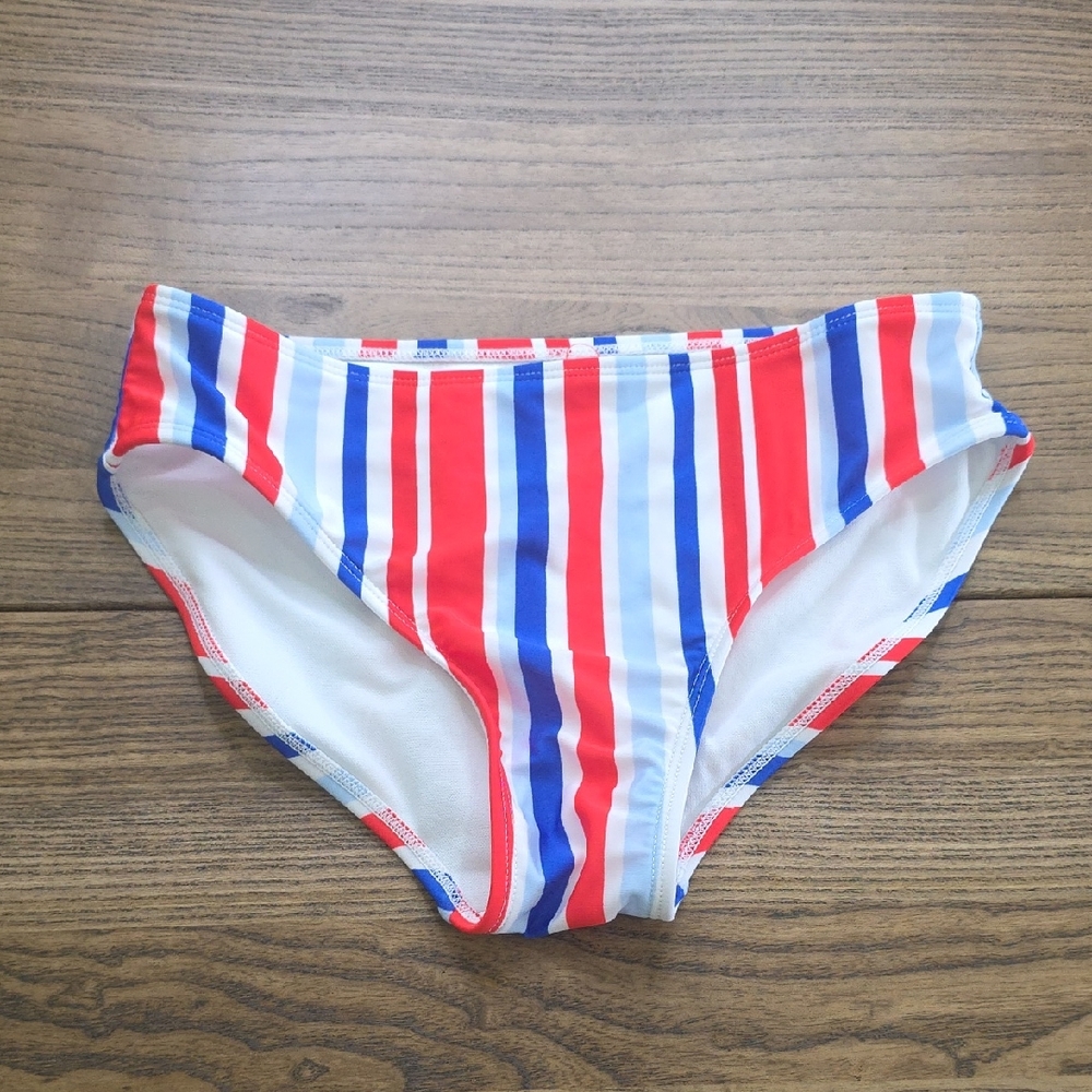 Striped Kids Swim Bottoms - Red, Blue, and White